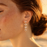 Mixed-Shape Morganite Dangle Earrings in 14k Yellow Gold