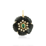 Noir Botanique - Fleur de Charme Pendant
