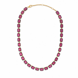 Emerald Cut Pink Topaz Necklace