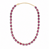 Emerald Cut Pink Topaz Necklace