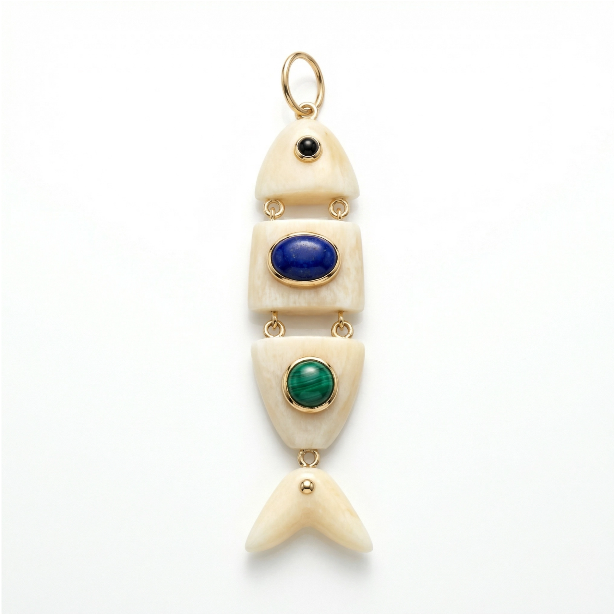 Elyzian Fine Jewelry Poisson Pendant  set in 14K yellow gold