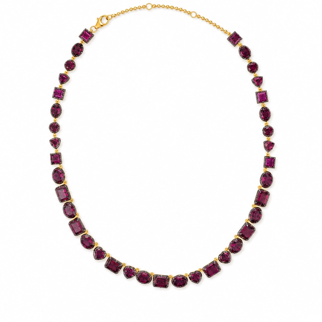 Elyzian Rhodolite Garnet Riverie Necklace
