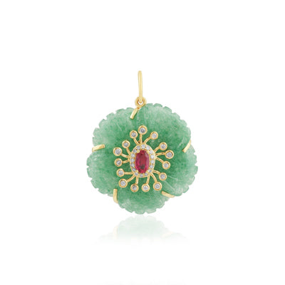 Verdant Flame - Fleur de Charme Pendant