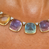 Sugarloaf Gemstone Necklace with Citrine, Amethyst, and Topaz
