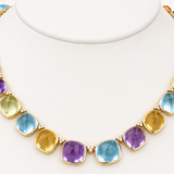 Sugarloaf Gemstone Necklace with Citrine, Amethyst, and Topaz