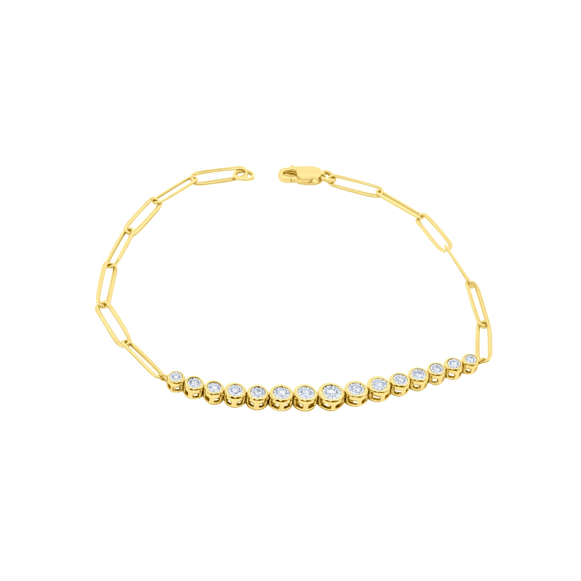 Gold and diamond with illusion cut diamonds on a white background