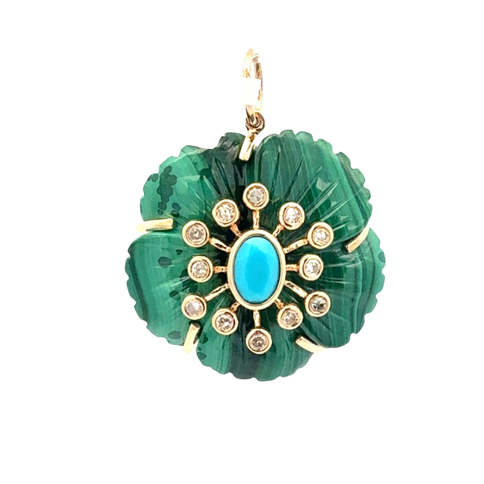 Jardin Mystique Fleur de Charme Pendant in 14K Yellow Gold by Elyzian Fine Jewelry