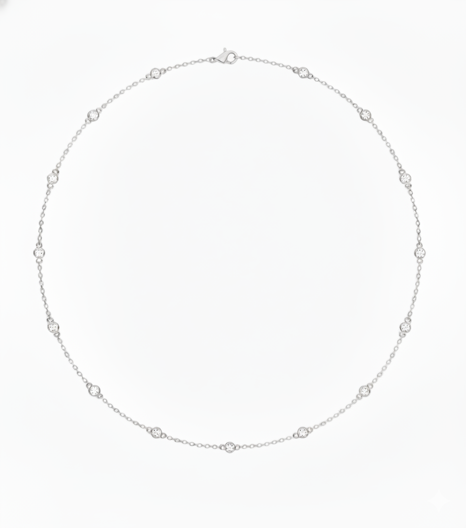 Lab-Grown Diamond by the Yard Necklace 3.22ct in 14K White Gold by Elyzian
