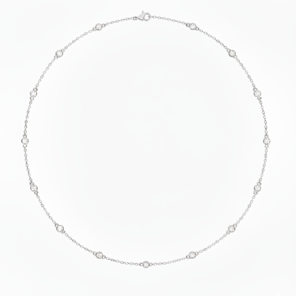Lab-Grown Diamond by the Yard Necklace 3.22ct in 14K White Gold by Elyzian