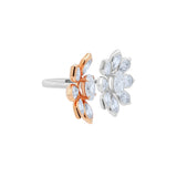 Lab-Grown Diamond Dual Tone Floral Motif Ring in 14K Gold by Elyzian Fine Jewelry