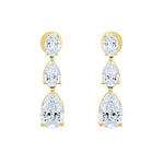 Lab grown diamond tear drop stud earrings in 14k yellow gold by Elyzian Fine Jewelry