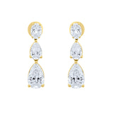 Lab grown diamond tear drop stud earrings in 14k yellow gold by Elyzian Fine Jewelry