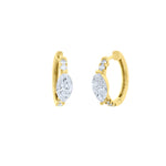 Lab-Grown Marquise Diamond Accent Pavé Huggie Earrings by Elyzian Fine Jewelry