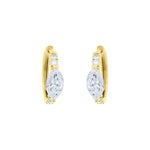 Lab-Grown Marquise Diamond Accent Pavé Huggie Earrings by Elyzian Fine Jewelry
