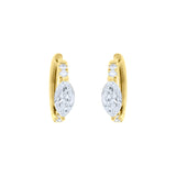 Lab-Grown Marquise Diamond Accent Pavé Huggie Earrings by Elyzian Fine Jewelry

