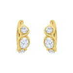 Lab-Grown Mixed Shape Diamond Twisted Hoop Earrings 7ct in 14K Yellow Gold by Elyzian, front view