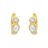Lab-Grown Mixed Shape Diamond Twisted Hoop Earrings 7ct in 14K Yellow Gold by Elyzian, front view