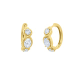 Lab-Grown Mixed Shape Diamond Twisted Hoop Earrings 7ct in 14K Yellow Gold by Elyzian, side view