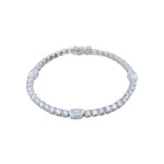Lab-Grown Oval Diamond Accent Tennis Bracelet in 14K White Gold by Elyzian