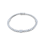 Lab-Grown Oval Diamond Accent Tennis Bracelet in 14K White Gold by Elyzian