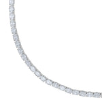 14k white gold tennis necklace featuring 36 carats of lab-grown oval-cut diamonds in an adjustable 16–18 inch setting for radiant versatility.