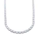 Lab-Grown Oval Diamond Adjustable Tennis Necklace in 14K White Gold by Elyzian