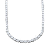 Lab-Grown Oval Diamond Adjustable Tennis Necklace in 14K White Gold by Elyzian