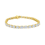 Lab-Grown Oval Diamond East-West Tennis Bracelet in 14K Yellow Gold by Elyzian