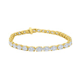Lab-Grown Oval Diamond East-West Tennis Bracelet in 14K Yellow Gold by Elyzian