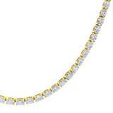 Lab-Grown Oval Diamond East-West Tennis Necklace in 14K Yellow Gold by Elyzian