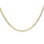 Lab-Grown Oval Diamond East-West Tennis Necklace in 14K Yellow Gold by Elyzian