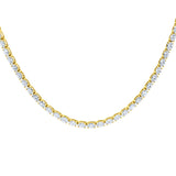 Lab-Grown Oval Diamond East-West Tennis Necklace in 14K Yellow Gold by Elyzian