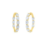Lab-Grown Oval Diamond Inside-Out Hoops in 14K Yellow Gold by Elyzian