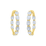 Lab-Grown Oval Diamond Inside-Out Hoops in 14k Yellow Gold