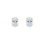 Lab-Grown Oval Diamond Stud Earrings in 14K Yellow Gold by Elyzian