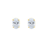 Lab-Grown Oval Diamond Stud Earrings in 14K Yellow Gold by Elyzian