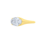 Side view of Lab-Grown Oval East-West Diamond Engagement Ring in 14K Yellow Gold