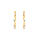 Medium Diamond Prong Set Huggie Hoop Earrings in 14K Yellow Gold by Elyzian – front view