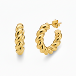 Medium Twisted Rope Hoop Earrings in 14K Yellow Gold by Elyzian