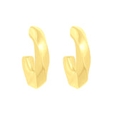 Elyzian 14k Yellow Goldmedium wave ridge hoop earrings. 