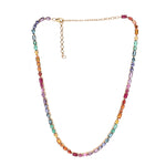 Multi-Color Gemstone Necklace in 14K Yellow Gold with Mixed Gemstones by Elyzian Fine Jewelry