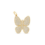 Pave diamond butterfly pendant in 14k yellow gold by Elyzian Fine Jewelry

