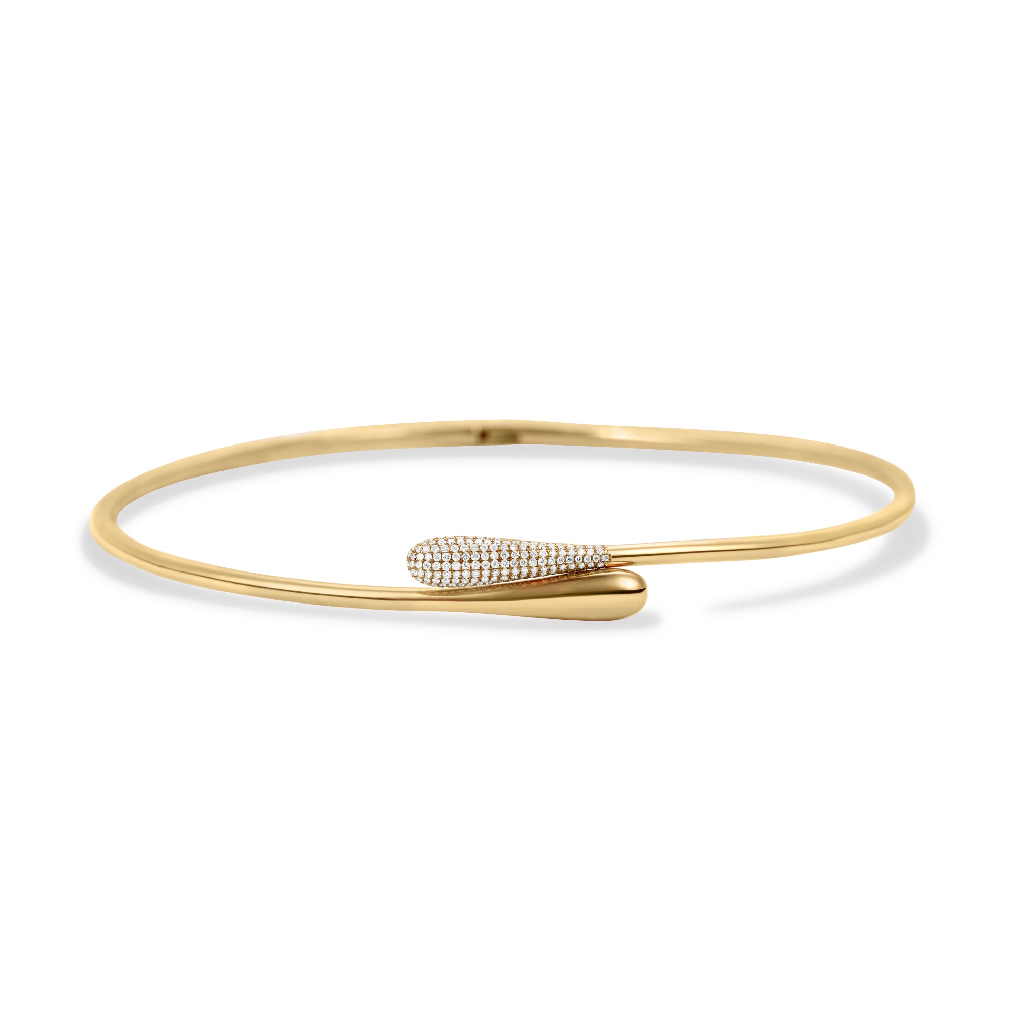 Pavé Diamond Wrap Collar Necklace in 14K Yellow Gold by Elyzian - Front View
