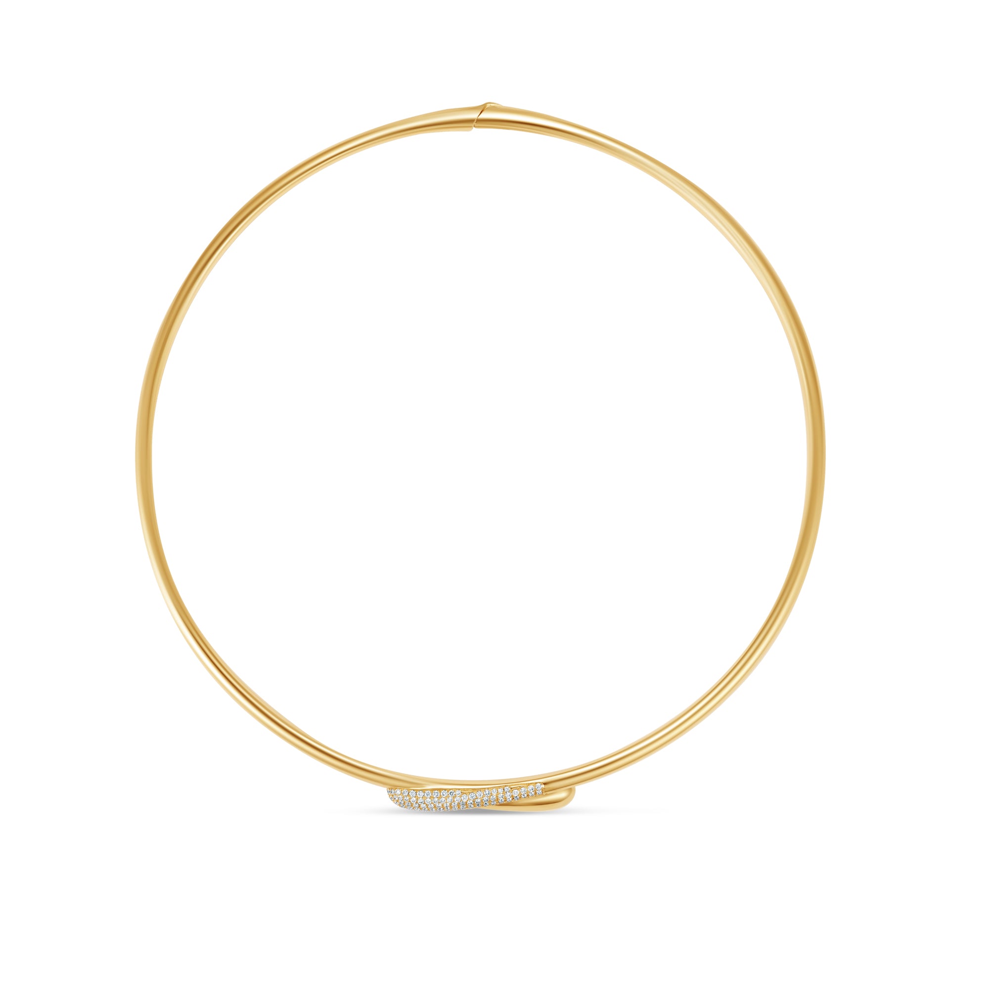 Pavé Diamond Wrap Collar Necklace in 14K Yellow Gold by Elyzian - Top View