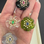 The Fleur de Charme Pendant reimagines the classic floral motif with bold color and architectural precision.
