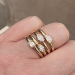 Stackable 14K Yellow Gold Ring with Oval Diamond Solitaire