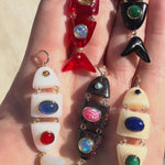 Elyzian Fine Jewelry Poisson Pendant in quartz, opal, ruby, and onyx set in 14K yellow gold, video 