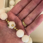 White Jade Beaded Necklace with Amethyst, Citrine, Yellow Diamond and Green Fluorite in 18k Yellow Gold