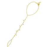 Round Diamond Bezel Hand Chain in 14K Yellow Gold by Elyzian
