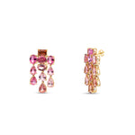 Elyzian Side profile of Sunset Cascade Tourmaline Earrings showing graduated stone tiers